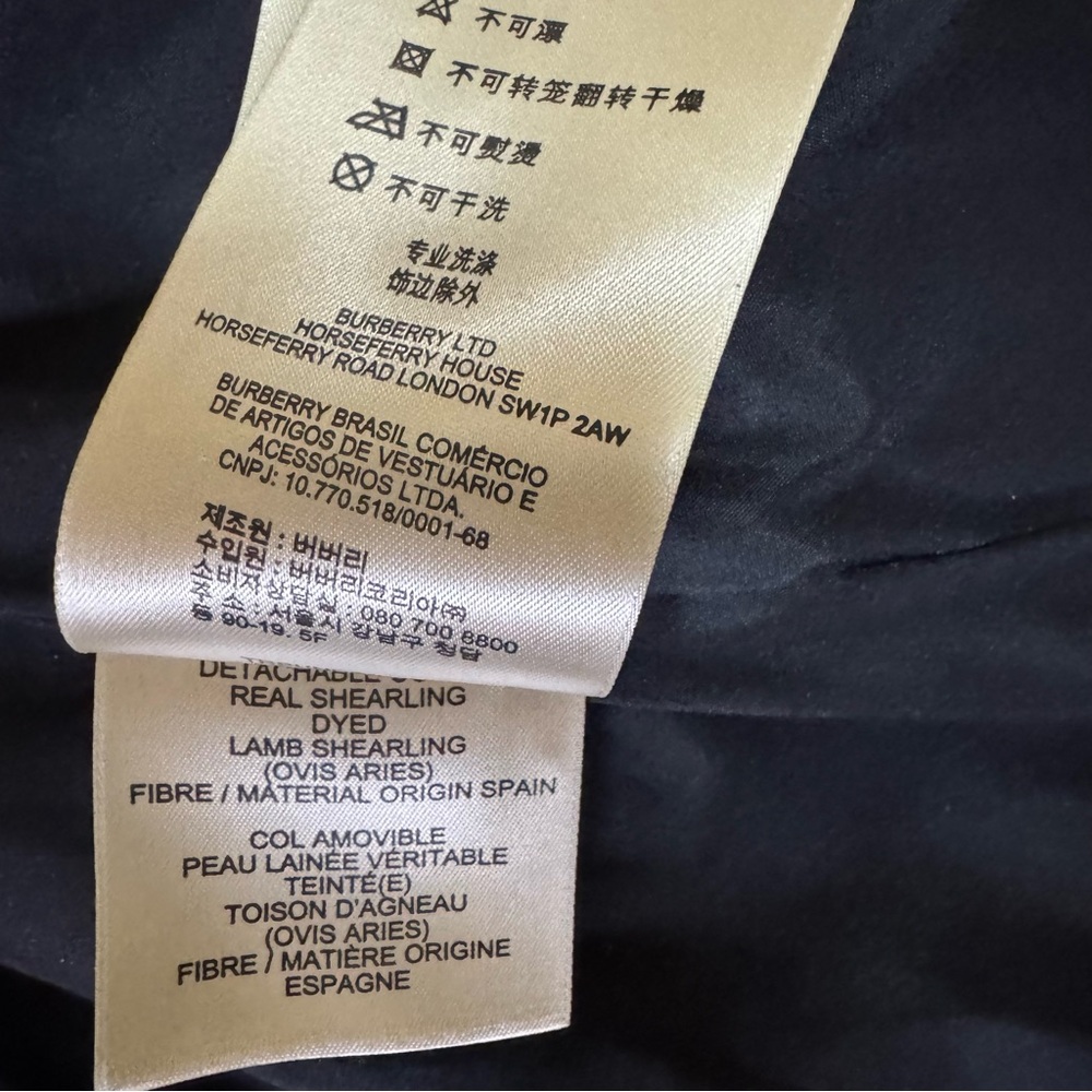 Burberry Black Lamb Leather Double-Breasted Trench Coat Size 2US - Picture 8 of 13